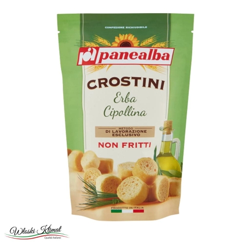 Grzanki chlebowe ze szczypiorkiem Crostini Erba Cipollina Panealba 100g Ean: 8002333009721