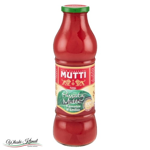 Przecier pomidorowy z bazylią Passata con Basilico Mutti 700g 8005110191015