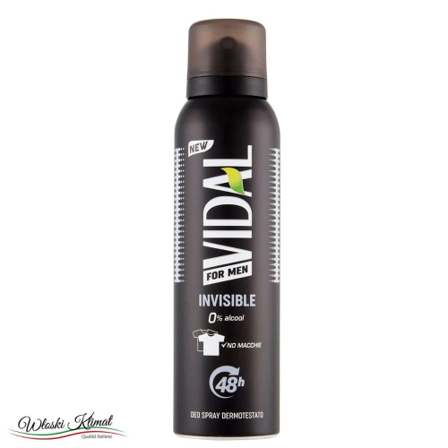 Dezodorant męski Spray Invisibile Men Vidal 150ml 8008970052465