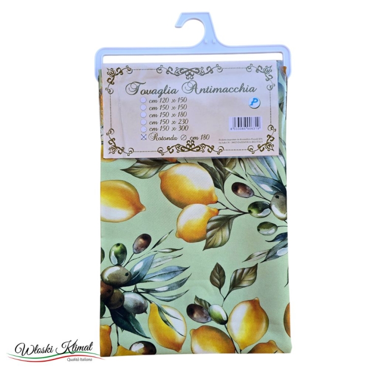 Obrus okrągły plamoodporny Kwiaty, Cytryny mix wzorów śr. 180cm SPLASH