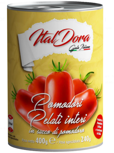 Pomidory Pelati całe bez skórki Ital Dora 400g EAN:8054794290002