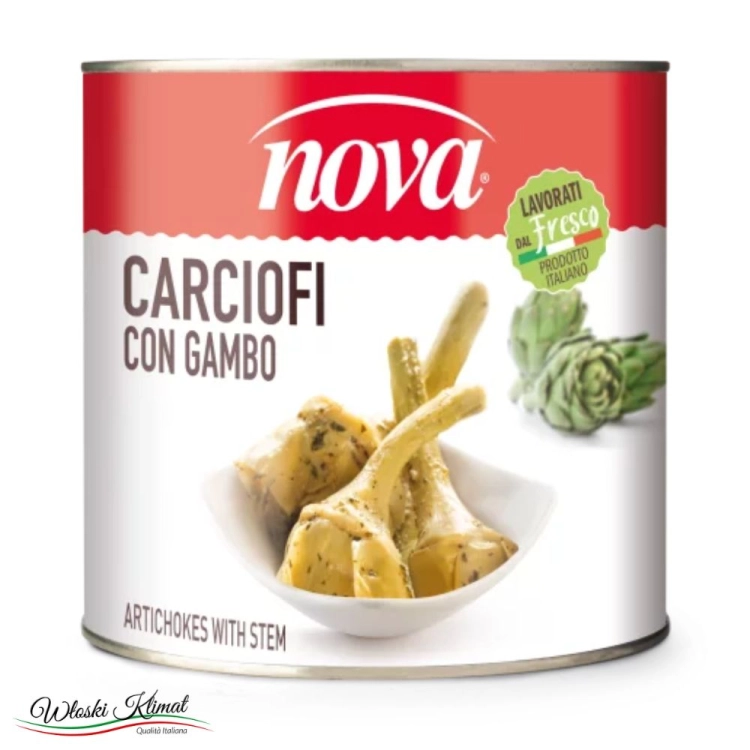 Karczochy z nóżką Carciofi con Gambo w zalewie NOVA 2500g 8002622000644
