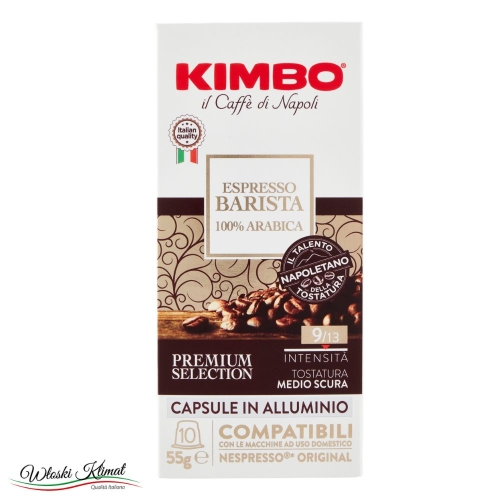 Kawa w kapsułkach Espresso Barista Arabica 100% 10 szt. KIMBO 55g Ean: 8002200143213