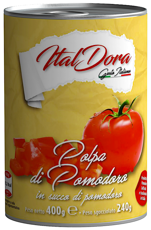 Pulpa z pomidorów krojonych w kostkę Ital Dora 400g EAN:8388766365918