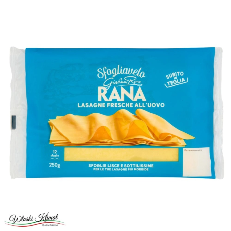 Makaron do lasagne jajeczny świeży Sfoglie Fresche all 'uovo Giovanni Rana 250g 8001665112468