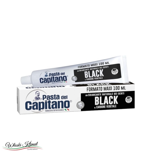 Pasta do zębów z aktywnym węglem roślinnym CARBONE Pasta del Capitano 100ml   EAN:8002140632204