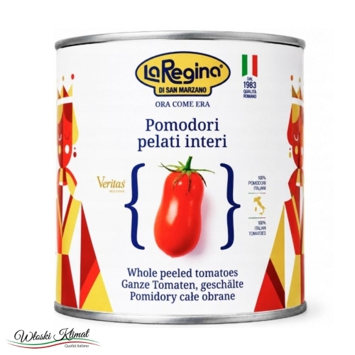 Pomidory bez skórki Pelati La Regina di San Marzano 2550g 8006744010840