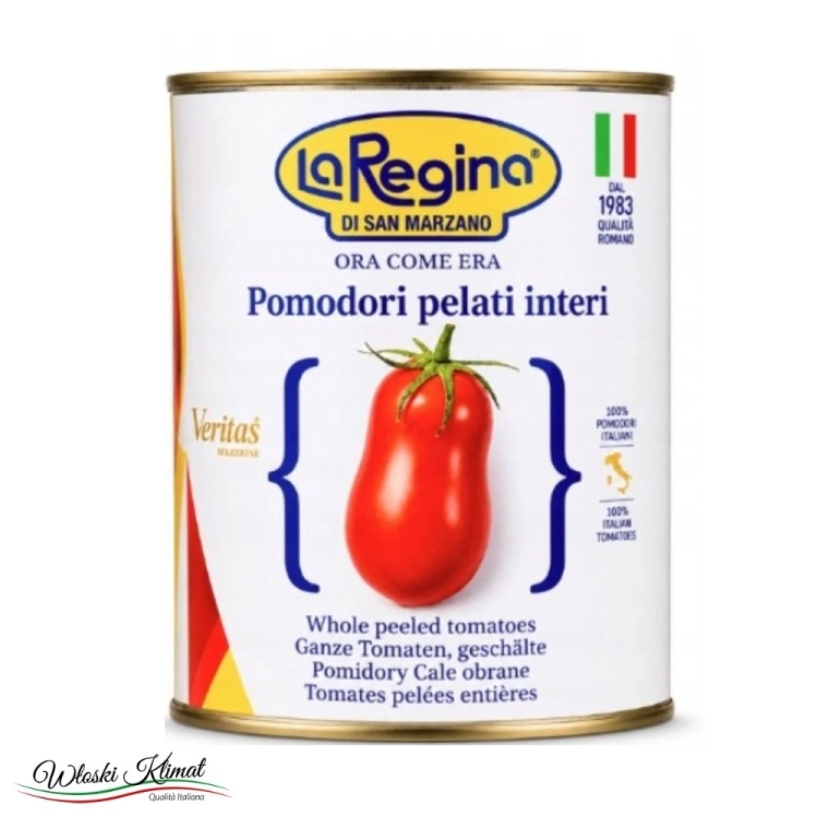 Pomidory bez skórki Pelati La Regina di San Marzano 800g 8006744010796
