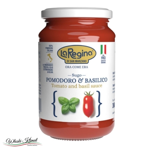 Sos pomidorowy z bazylią Pomodoro e Basilico La Regina di San Marzano 360g 8006744010437