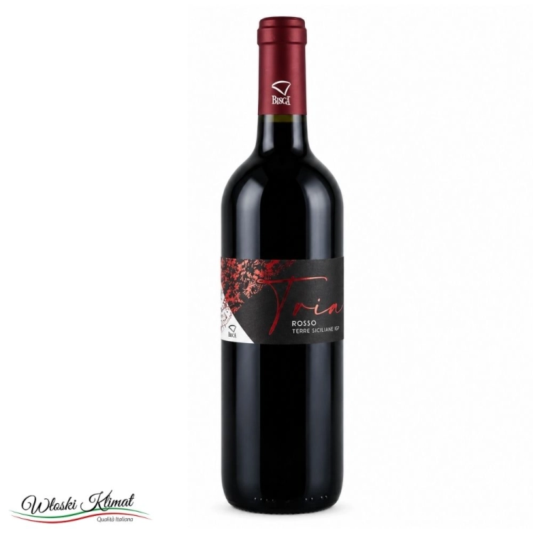 Wino czerwone sycylijskie Tria Terre Siciliane IGP marki Cantine Birgi 750ml