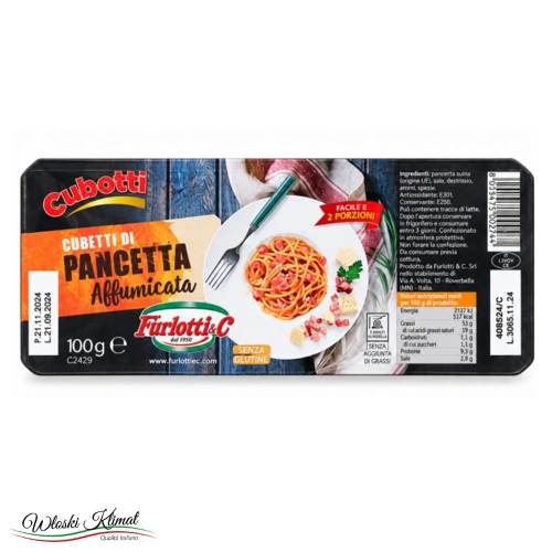 Boczek wędzony Pancetta Affumicata a Cubotti Furlotti & C (2x50g) 100g