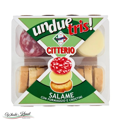 Przekąski Salami Ser Grzanki Uno Due Tris marki Citterio 100g