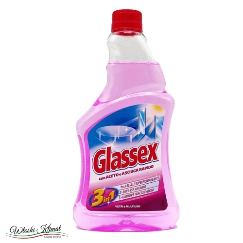 Płyn do mycia szyb 3 w 1 wielofunkcyjny z Octem Aceto Glassex zapas 500ml