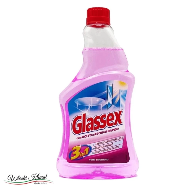 Płyn do mycia szyb 3 w 1 wielofunkcyjny z Octem Aceto Glassex zapas 500ml