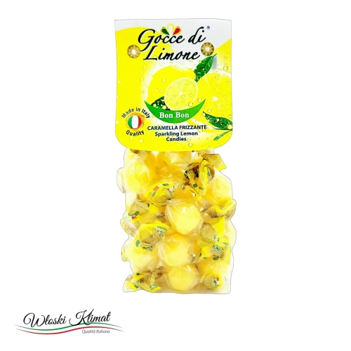 Karmelki Cytrynowe musujące Frizzante Gocce di Limone 200 g - widok z przodu / opakowanie