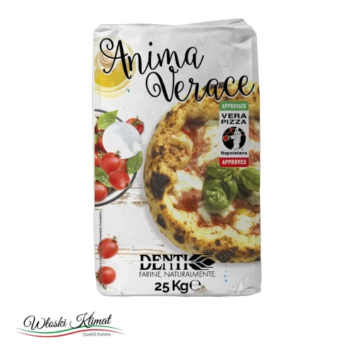 Mąka na pizzę typu 00 Anima Verace DENTI 25kg - widok z przodu / opakowanie