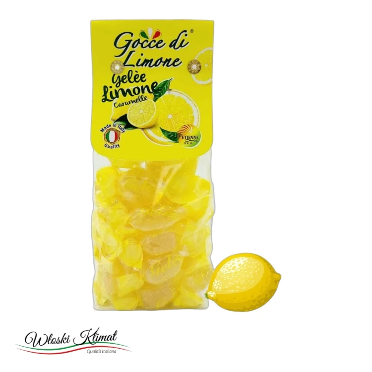 Żelki o smaku Cytrynowym Gocce di Limone 150g - widok z przodu / opakowanie