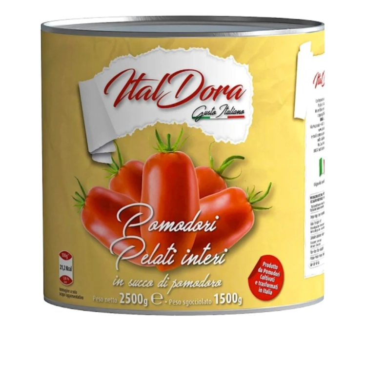 Pomidory Pelati całe bez skórki Ital Dora 2500g - widok szczegółowy 2