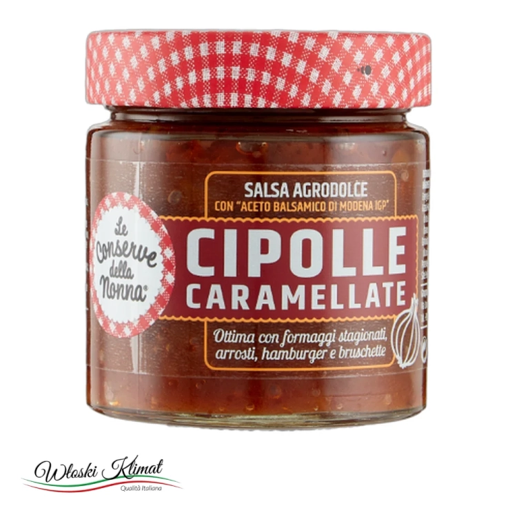 Sos z karmelizowanej cebuli z octem balsamicznym Cipolle Caramellate  Conserve della Nonna 200g - widok z przodu / opakowanie