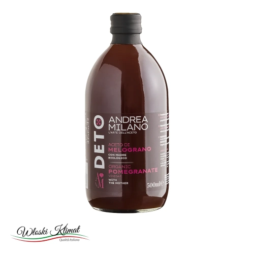 Ocet z granatu melograno ANDREA MILANO 500 ml - widok z przodu / opakowanie