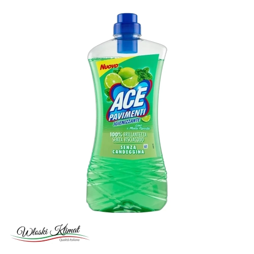 Płyn do mycia podłóg Limonka i Mięta pieprzowa Higienizujący Lime e Menta Piperita ACE 1L - widok z przodu / opakowanie