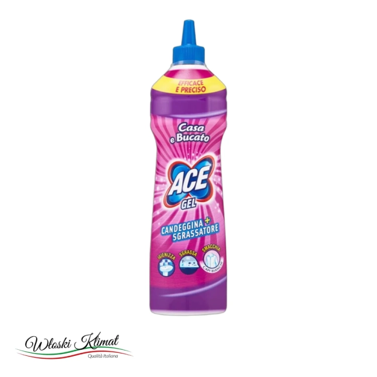 Żel do czyszczenia/prania z wybielaczem i odtłuszczaczem Candeggina e Sgrassatore ACE 500ml - widok z przodu / opakowanie