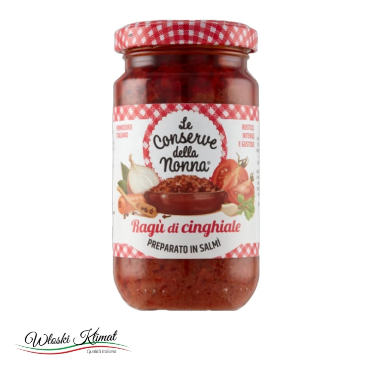 Sos z dzika Ragu di Cinghiale Le Conserve della Nonna 190g - widok z przodu / opakowanie