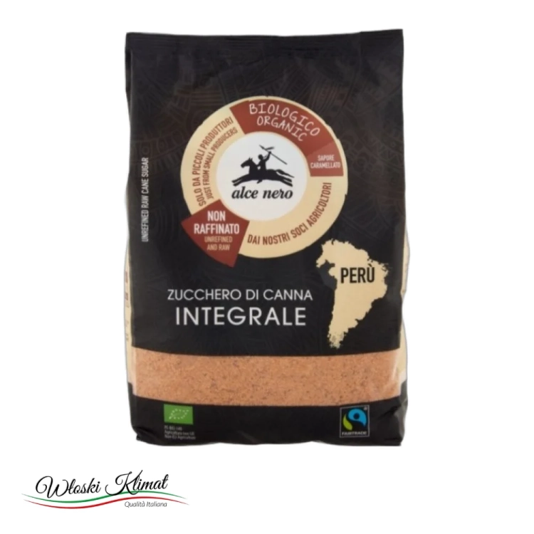 Cukier trzcinowy ekologiczny BIO  Alce Nero 500G - widok z przodu / opakowanie