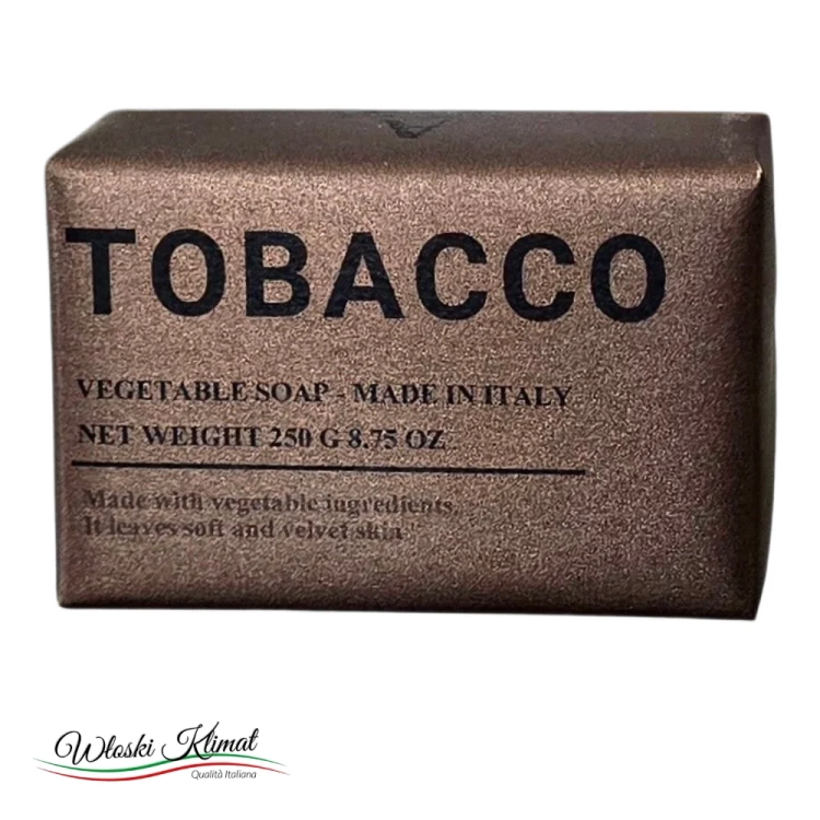 Mydło roślinne w kostce dla Mężczyzn Zapach Tytoniu Tobacco ALCHIMIA 250g - widok z przodu / opakowanie
