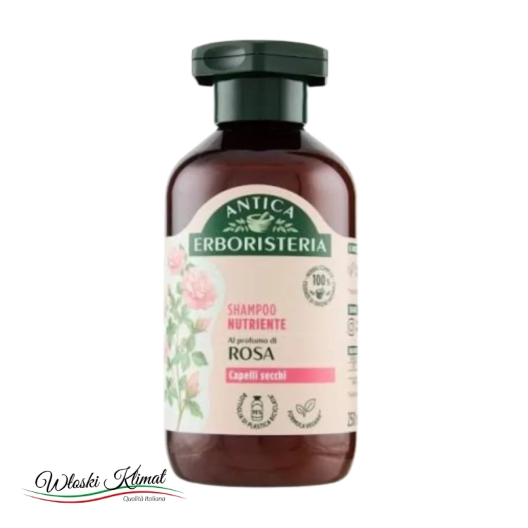 Szampon odżywczy do włosów suchych Róża Rosa Antica Erboristeria 250 ml - widok z przodu / opakowanie
