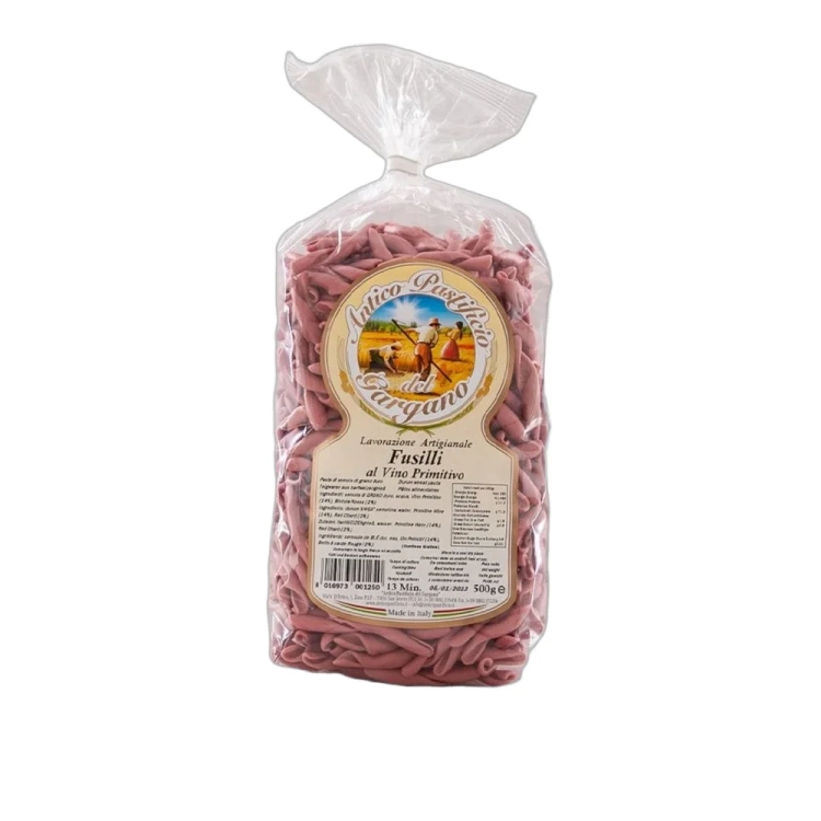 Makaron z czerwonym winem Fusilli al Vino Primitivo Antico Pastificio del Gargano 500g - widok szczegółowy 2