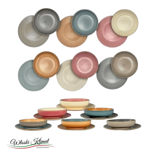 Zestaw talerzy ceramicznych dla 6 osób Maya Color Mix - widok z przodu / opakowanie