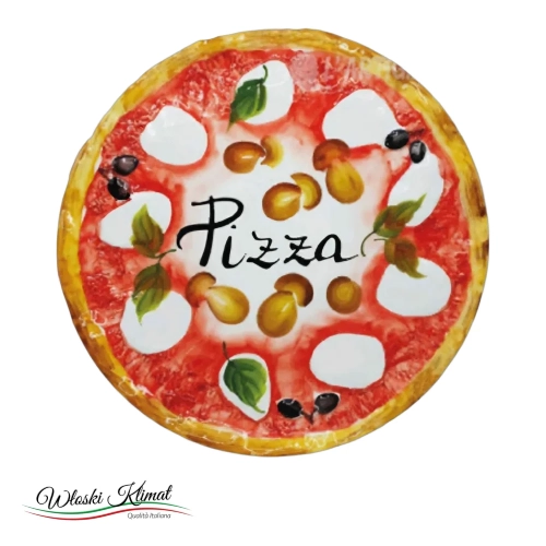 Talerz na pizzę śr. 33 cm Pieczarki i Oliwki Funghi e Olive - widok z przodu / opakowanie