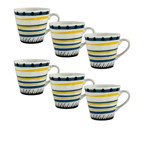Zestaw filiżanek porcelanowych do espresso Tazze caffe 6 szt. Apulia Spirale Blu - widok szczegółowy 2