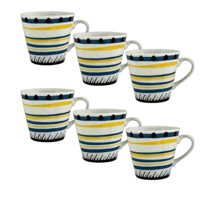 Zestaw filiżanek porcelanowych do espresso Tazze caffe 6 szt. Apulia Spirale Blu - widok szczegółowy 2