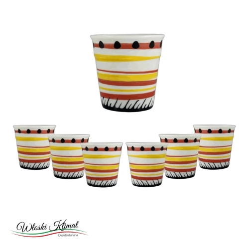 Zestaw kubeczków porcelanowych do espresso Bicchierini caffe 6 szt. Apulia Rosso - widok z przodu / opakowanie