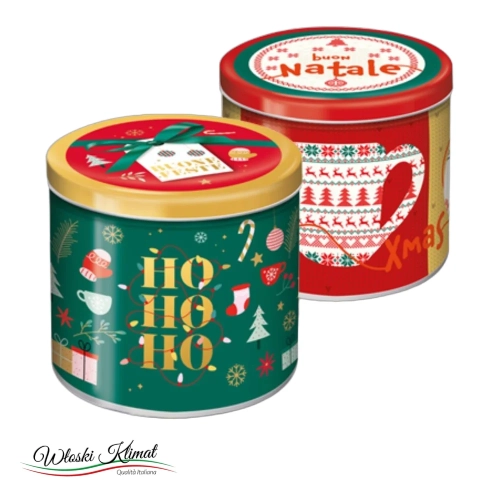 Włoska babka Panettone w Świątecznej Puszce Balocco 750 g - widok z przodu / opakowanie