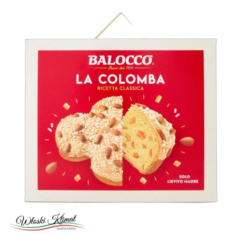 Colomba Babka Classica skórka pomarańczy i migdały Balocco 700g - widok z przodu / opakowanie
