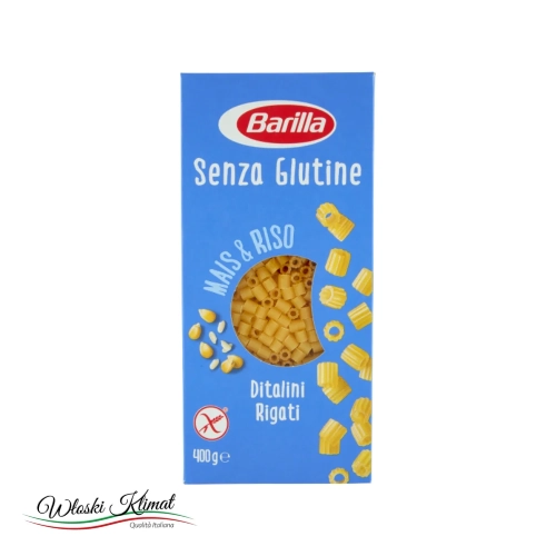Makaron bez glutenu Ditalini Barilla 400 g - widok z przodu / opakowanie