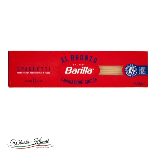 Makaron Spaghetti AL BRONZO Barilla 400 g - widok z przodu / opakowanie