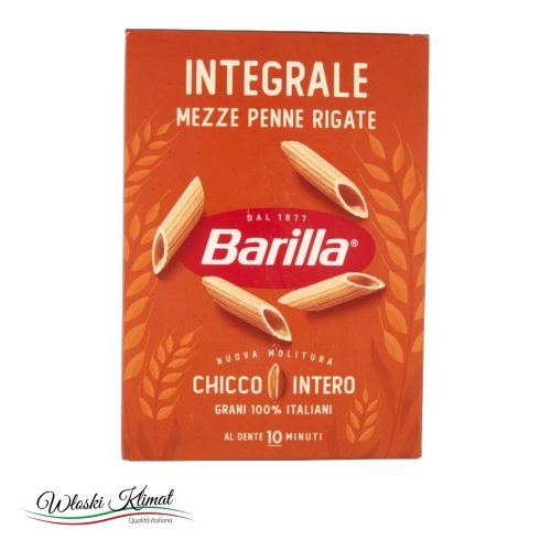 Makaron pełnoziarnisty rurki krótkie Mezze Penne Rigate Integrale BARILLA 500g - widok z przodu / opakowanie