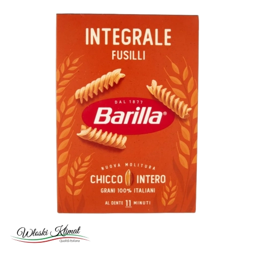 Makaron pełnoziarnisty świderki Fusilli Integrale BARILLA 500g - widok z przodu / opakowanie