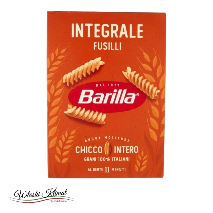 Makaron pełnoziarnisty świderki Fusilli Integrale BARILLA 500g - widok z przodu / opakowanie