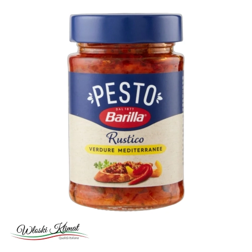 Sos/pesto śródziemnomorskie warzywa Verdure Mediterranee Rustico Barilla 200g - widok z przodu / opakowanie
