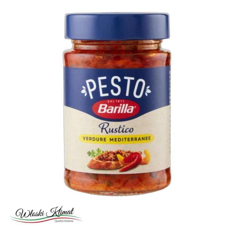Sos/pesto śródziemnomorskie warzywa Verdure Mediterranee Rustico Barilla 200g - widok z przodu / opakowanie