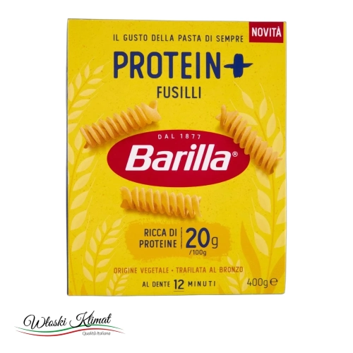 Makaron Świderki z proteinami Fusilli  Proteine Barilla 400g - widok z przodu / opakowanie