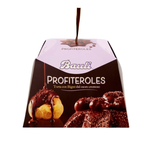 Babka Panettone z Profitteroles nadziewanymi kremem w polewie czekoladowej Bauli 820 g - widok szczegółowy 2