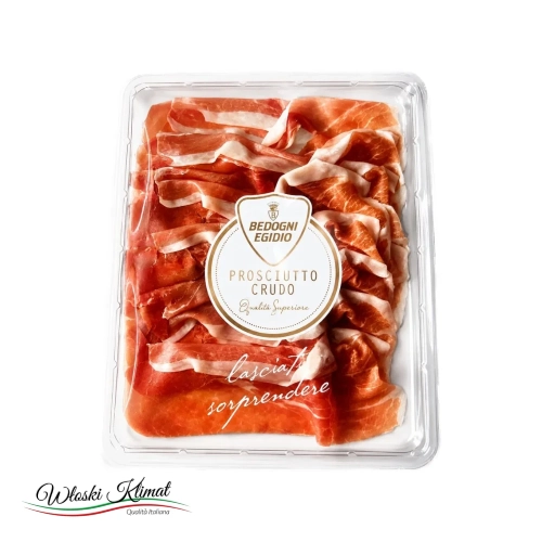 Szynka Parmeńska 18 msc Premium Prosciutto Crudo Bedogni 100g - widok z przodu / opakowanie