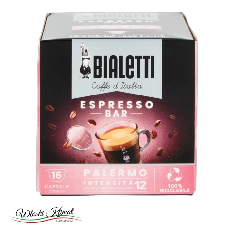 Kawa w kapsułkach Palermo Espresso Bar 16 szt. BIALETTI - widok z przodu / opakowanie