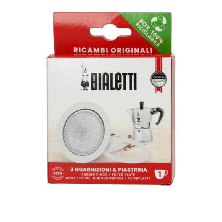 Uszczelki 3 szt. i sitko- zapas do kawiarek 1tz BIALETTI - widok szczegółowy 2